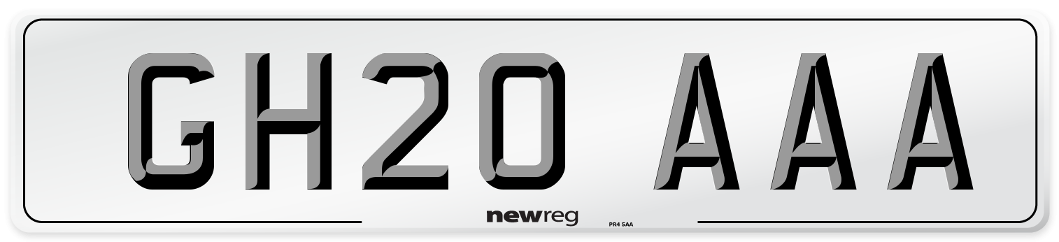 GH20 AAA Number Plate from New Reg